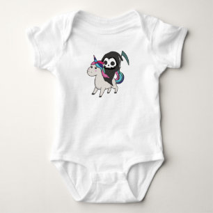 Body Para Bebê Morte Dirigindo Unicorn Funny Unicorn Arco-Íris