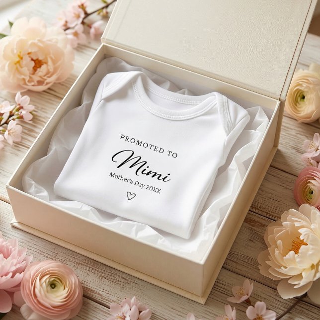 Body Para Bebê Mother’s Day Pregnancy Reveal Gift for Mimi  (Mother’s Day Pregnancy Reveal Gift for Mimi Baby Bodysuit)
