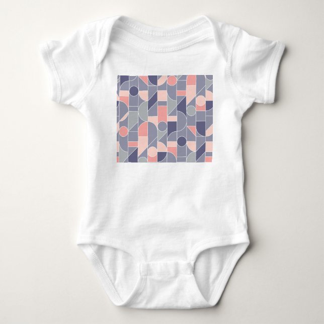Body Para Bebê Motif Rosa Retro Sem Costura (Frente)