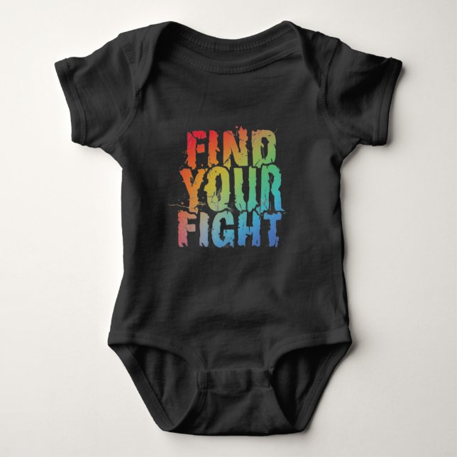 Body Para Bebê Motivational Find Your Fight Quote Art (Frente)