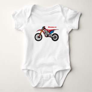 Body Para Bebê Moto de terra vermelha