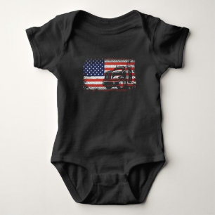 Body Para Bebê Motorista de caminhão americano Bandeira norte-am