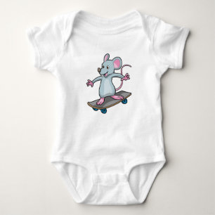 Body Para Bebê Mouse como skater com skate