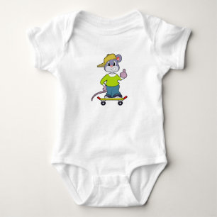 Body Para Bebê Mouse como skater com skate