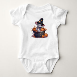 BODY PARA BEBÊ MOUSE HALLOWEEN ADORÁVEL EM UM BALDE