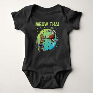 Body Para Bebê Muay Thai Gata Humor Thai Boxighter