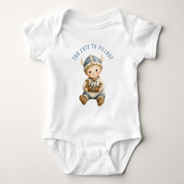 Body Para Bebê Muito Fofo para Saquear | Bebê Viking (Frente)