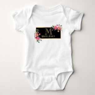 Body Para Bebê mulher monogramada nome personalizado bebê