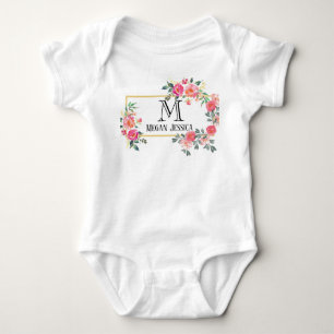 Body Para Bebê mulher monogramada nome personalizado bebê