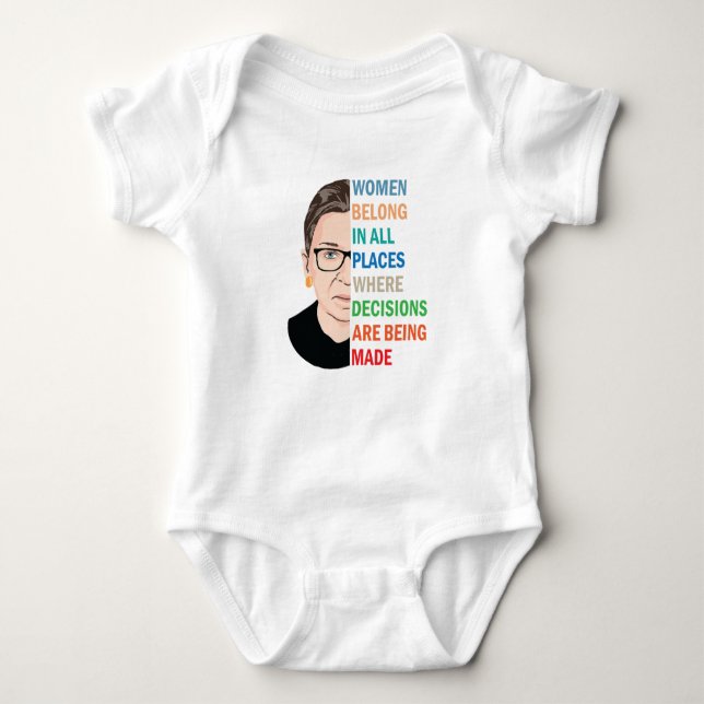 Body Para Bebê Mulheres Pertencem A Todos Os Locais De Ruth Bader (Frente)