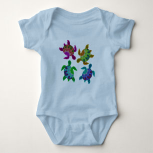 Body Para Bebê Multi tartarugas pintadas