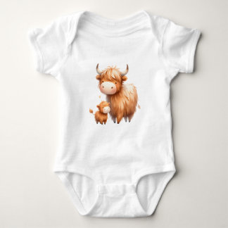 Body Para Bebê Mummy e Eu-Vaca das Terras Altas