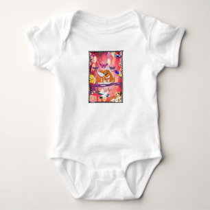 Body Para Bebê mundo animal da paz Uma t-shirt de peça