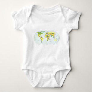 Body Para Bebê mundo+mapa+globo+país+atlas