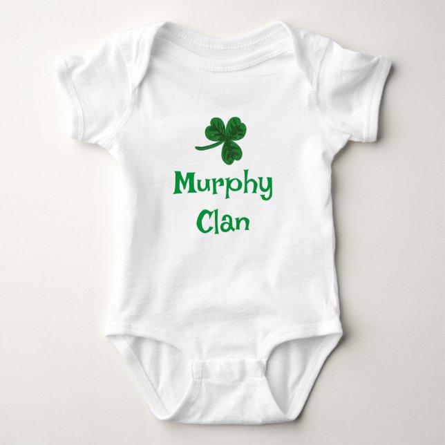 Body Para Bebê Murphy Clan Shamrock Bodycase (Frente)
