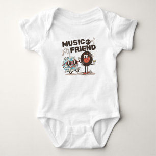 Body Para Bebê Música é um amigo baby T-Shirt