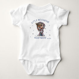 Body Para Bebê Música Personalizada do Rockstar Menino Fofo