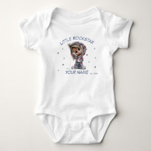 Body Para Bebê Música Personalizada do Rockstar Menino Fofo