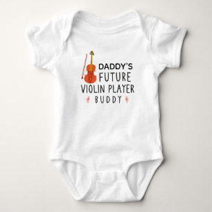Body Para Bebê Musicário Buddy do Futuro Violino do pai