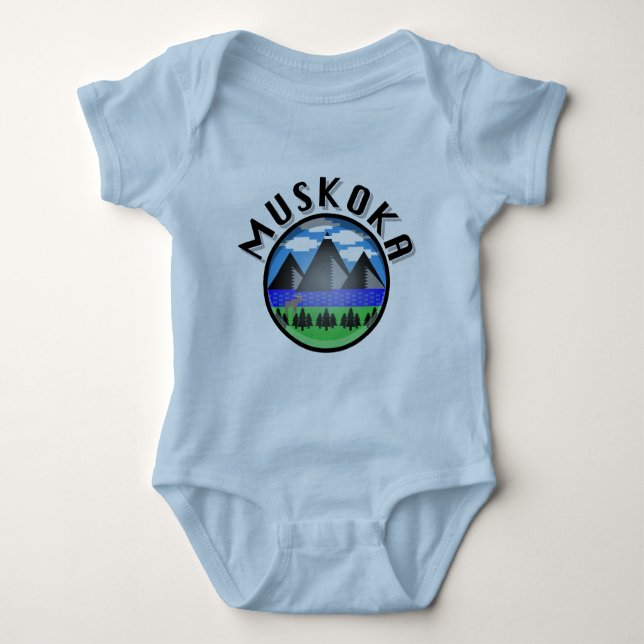 Body Para Bebê Muskoka Design (Versão 2) - Bebê Jersey Bodycase (Frente)