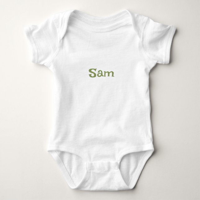 Body Para Bebê Musse Simples Verde Nome Personalizado (Frente)
