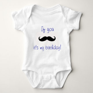 Body Para Bebê Mustache Birthday