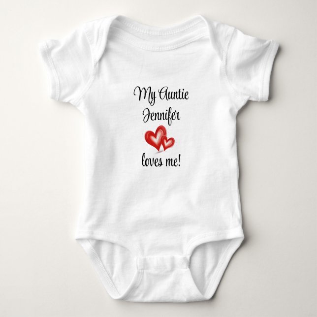 Body Para Bebê My Auntie Loves Me, Personalized Gift From Aunt,   (Frente)