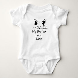 Body Para Bebê 'My Brother is a Corgi' Playful Dog Loving Family