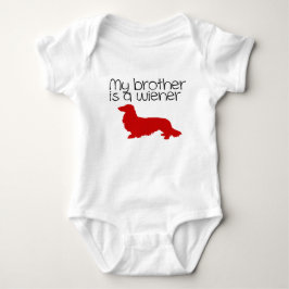 Body Para Bebê My Brother is a Wiener Long Hair Dachshund Outfit 