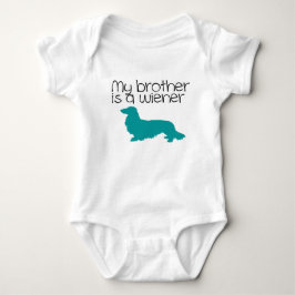 Body Para Bebê My Brother is a Wiener Long Hair Dachshund Outfit