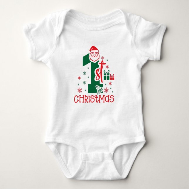 Body Para Bebê 🎅 My First Christmas Baby (Frente)