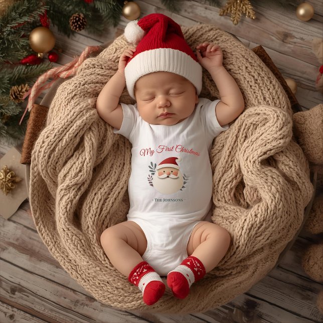 Body Para Bebê My First Christmas Santa – Personalized  (Criador carregado)