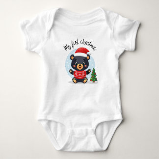 Body Para Bebê "My first Christmas" süßer Baby-Teddybär 