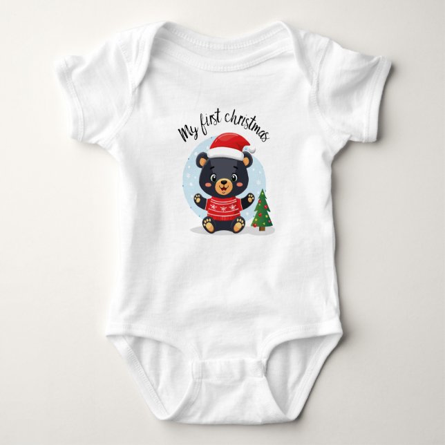 Body Para Bebê "My first Christmas" süßer Baby-Teddybär  (Frente)