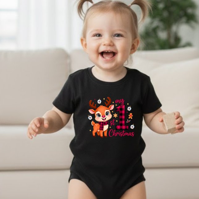 Body Para Bebê My First Christmas T-Shirt 2025 Baby Girl (Criador carregado)