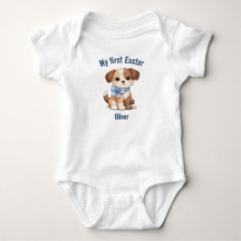 Body Para Bebê My First Easter Patchwork Dog Baby T-Shirt