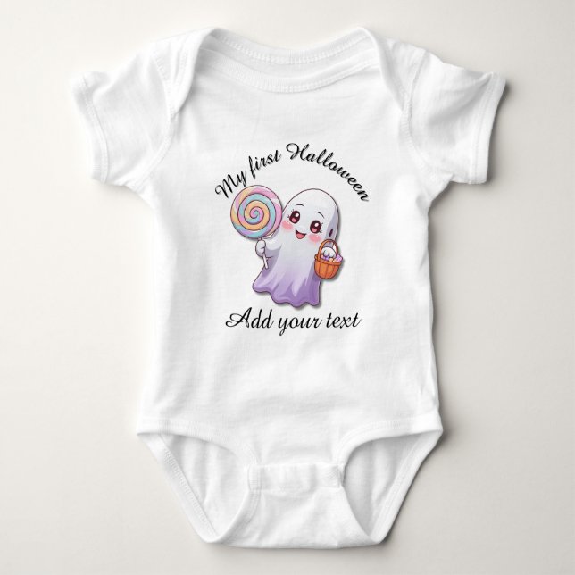Body Para Bebê My First Halloween Ghost Bodysuit (Frente)