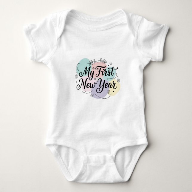 Body Para Bebê My First New Year 2026 Baby  Cute New Year outfit (Frente)