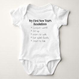 Body Para Bebê My First New Year's Resolutions, Unisex, Funny   