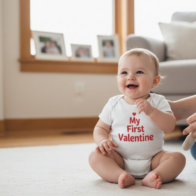 Body Para Bebê My First Valentine Sweet Valentine's Day Outfit (Criador carregado)