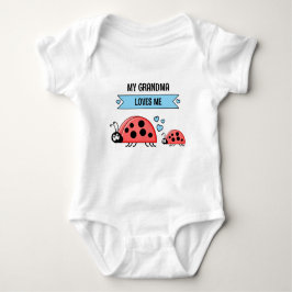 Body Para Bebê My Grandma loves me ladybugs blue