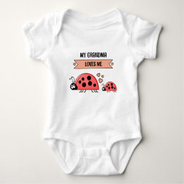 Body Para Bebê My Grandma loves me ladybugs peach