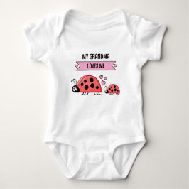 Body Para Bebê My Grandma loves me ladybugs pink