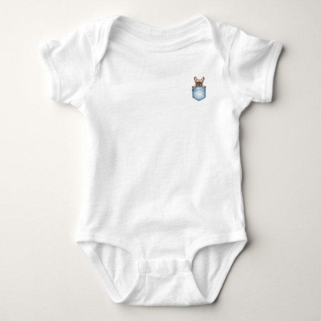 Body Para Bebê My Sibling is a Frenchie Pocket Baby Bodysuit (Frente)