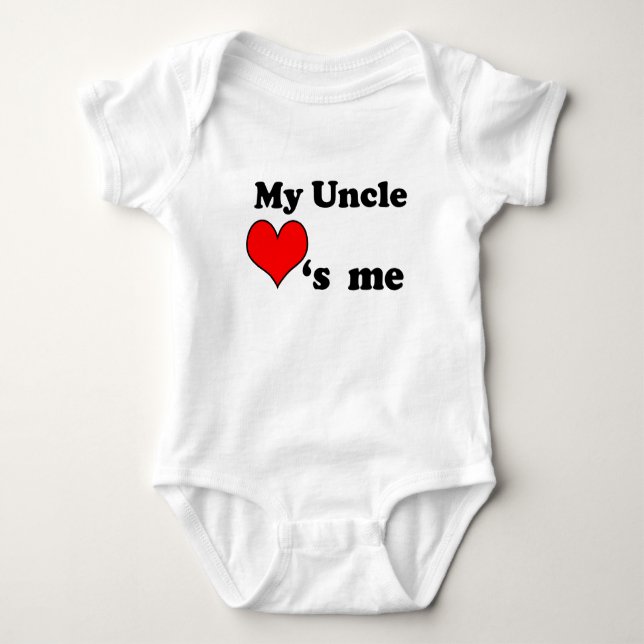 Body Para Bebê My Uncle loves me Kinder Shirts (Frente)