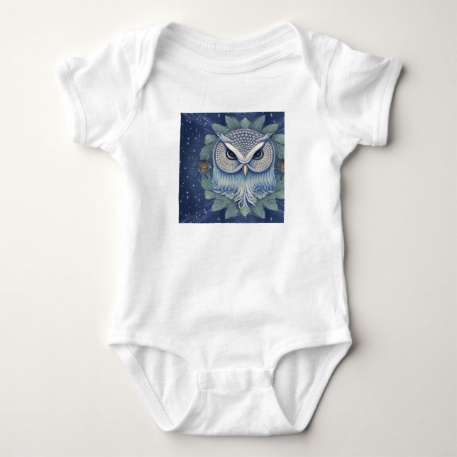Body Para Bebê Mystical Fantasy Forest Owl (Frente)