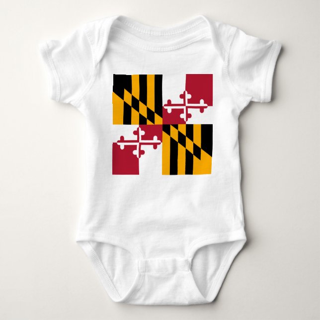 Body Para Bebê Na moda de Sinalizador do Estado de Maryland (Frente)