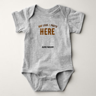 BODY PARA BEBÊ NA MODA MODERNO PERSONALIZÁVEL DE CINZAS HEATHER C