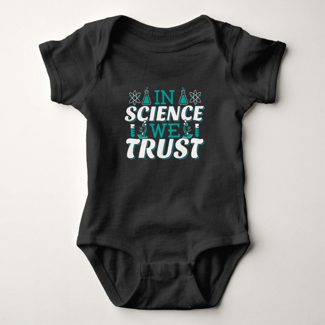 Body Para Bebê Na Science We Trust Cote - Professor (Frente)