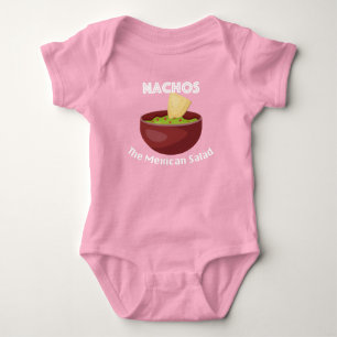 Body Para Bebê Nachos, A Salada Mexicana - Bebê Jersey Bodydress